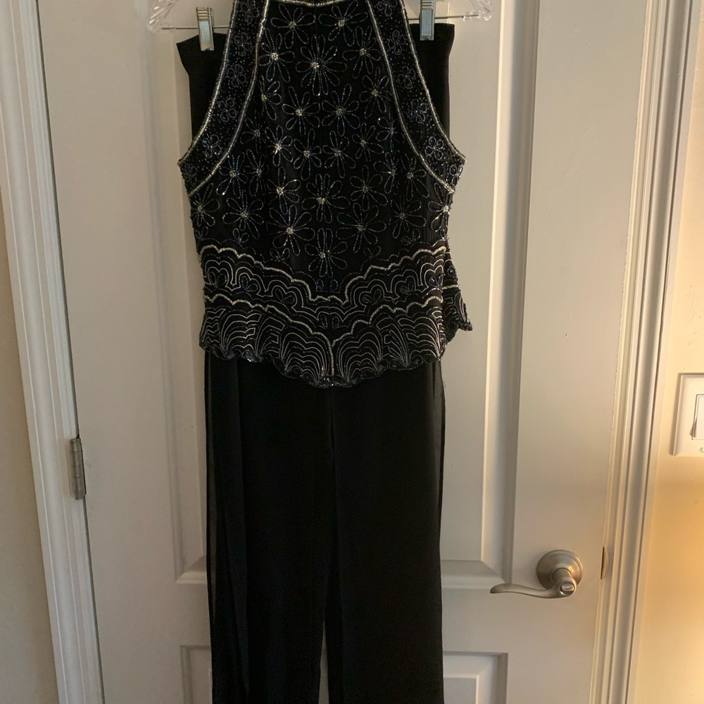 Highly sequential high neck top ,palazzo pants